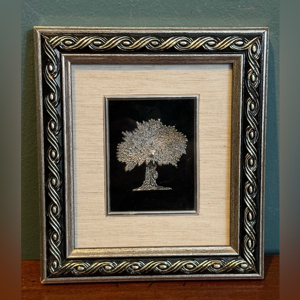 Framed and Matted Silver Tree - 6.5” x 7”